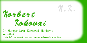 norbert kokovai business card